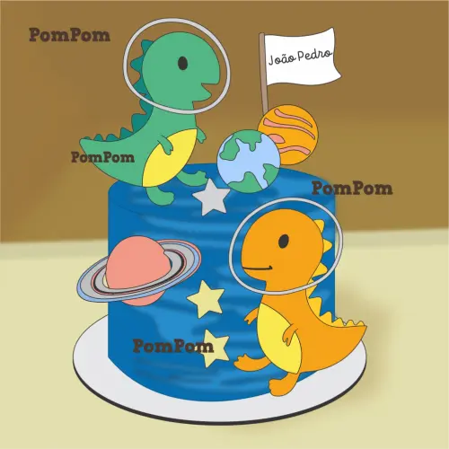 topo de bolo dino baby