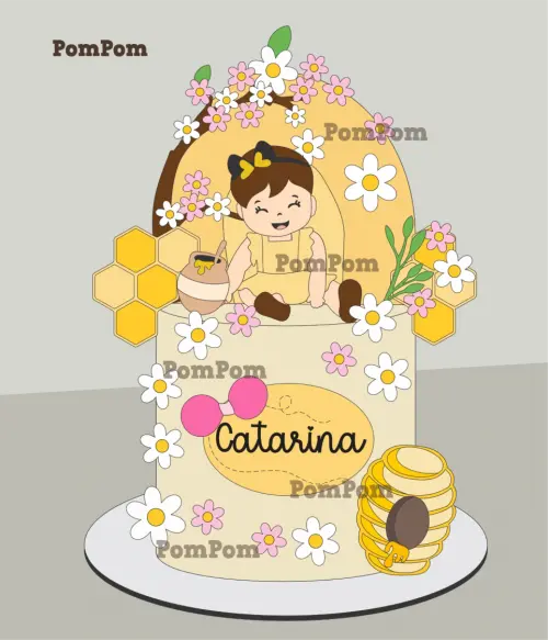 topo de bolo abelhinha mesversário