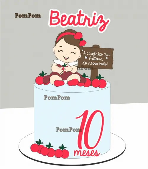 topo de bolo cerejinha