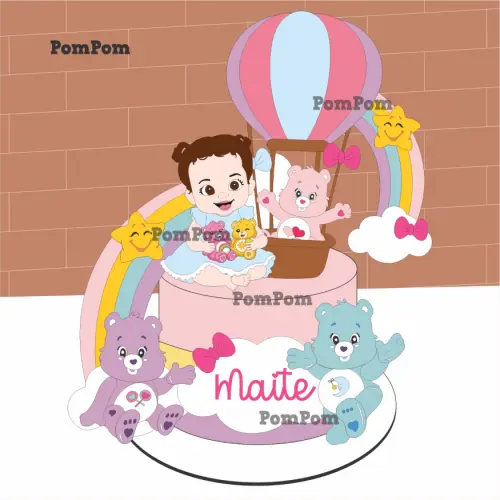 topo de bolo ursinhos carinhosos