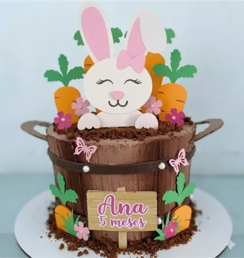 topo de bolo páscoa coelhinha