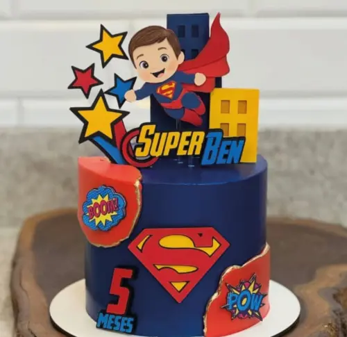 topo de bolo superman baby mesversário