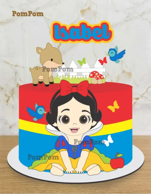 topo de bolo branca de neve