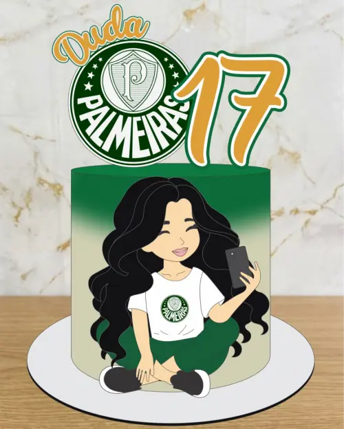 topo de bolo futebol palmeiras feminino