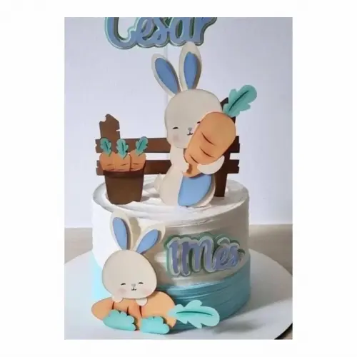 topo de bolo páscoa coelhinho mesversário