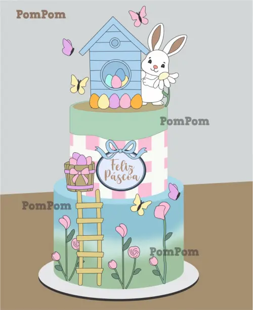 topo de bolo menina coelhinha