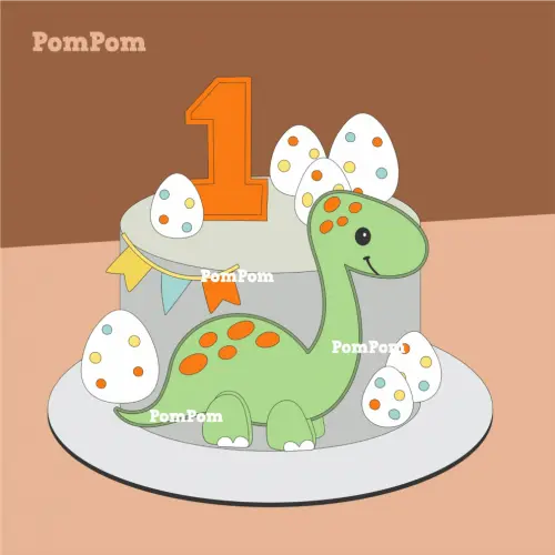 topo de bolo dino baby