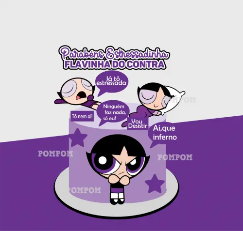 topo de bolo super poderosas docinho