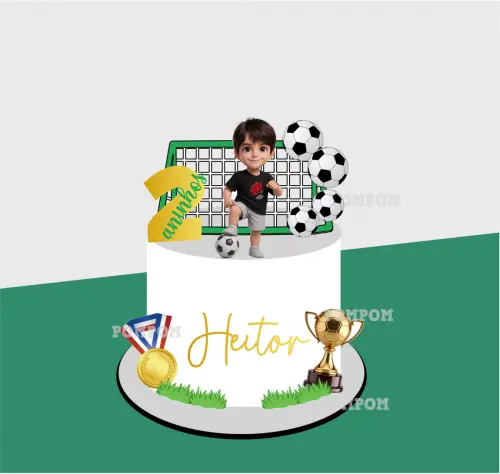 topo de bolo futebol brasil