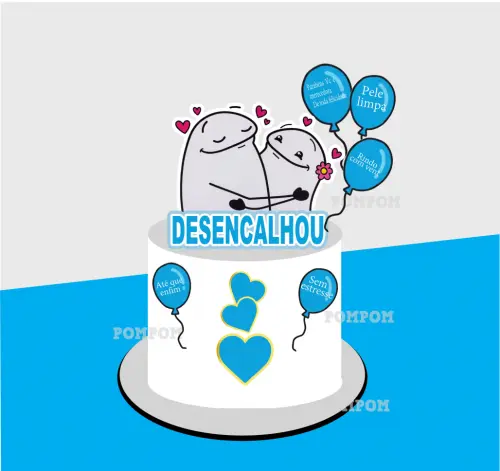 topo de bolo flork desencalhou