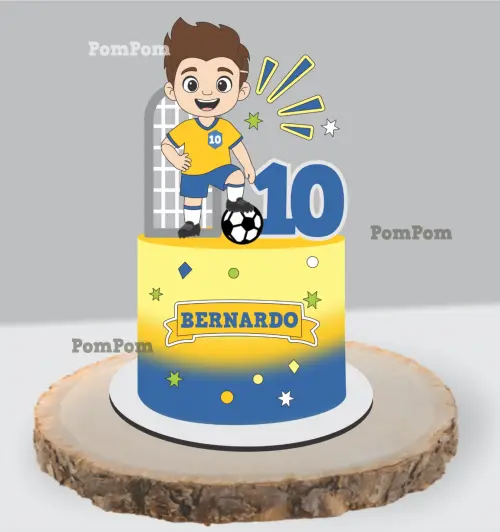 topo de bolo futebol brasil