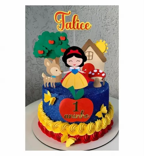 topo de bolo branca de neve