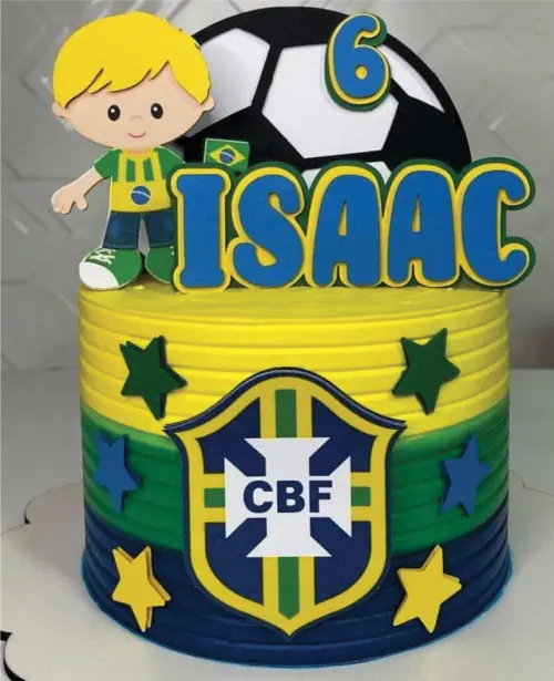 topo de bolo futebol brasil