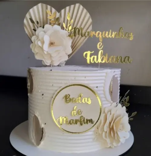 topo de bolo bodas de marfim