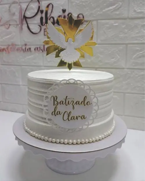 topo de bolo batismo divino espirito santo