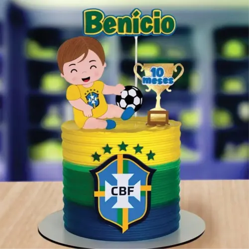 topo de bolo mesversário futebol brasil