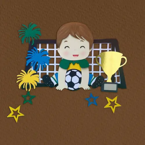 topo de bolo futebol brasil menino