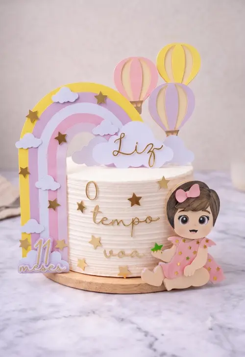 topo de bolo o tempo voa menina