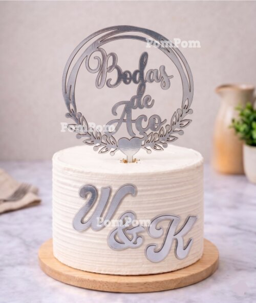 topo de bolo bodas de Aço
