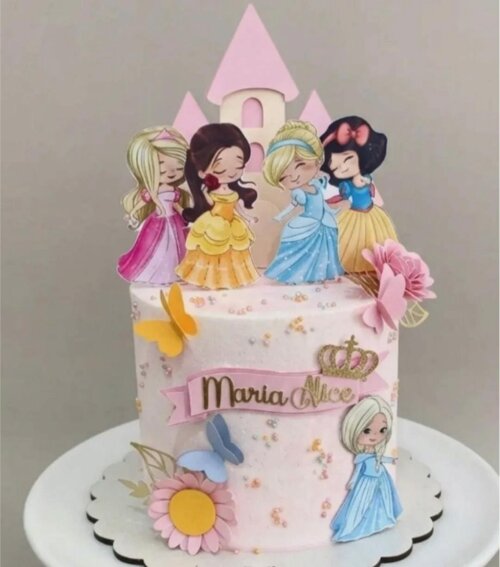 topo de bolo castelo princesas