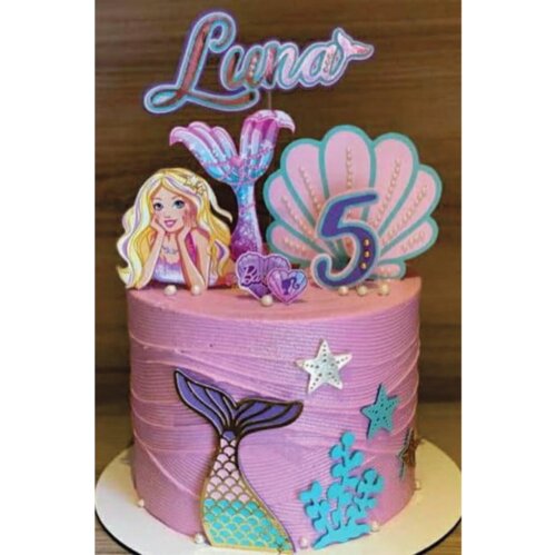 topo de bolo barbie sereia
