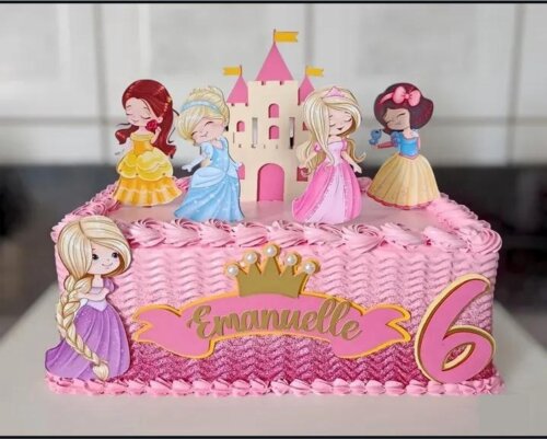 topo de bolo castelo princesas