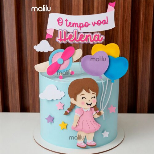 topo de bolo o tempo voa menina