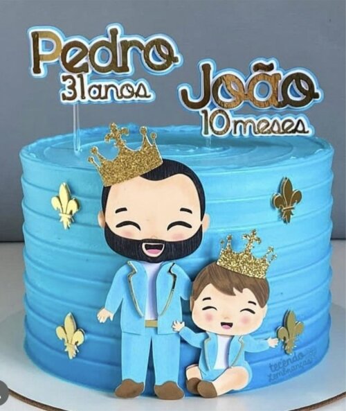 topo de bolo pai e filho