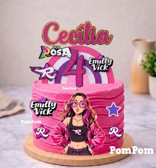 topo de bolo Emily Vick dos rosas