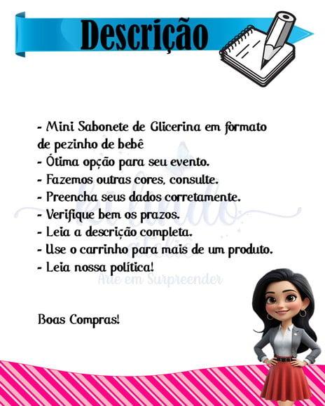 100 Sabonetes Pezinho de Bebê Azul