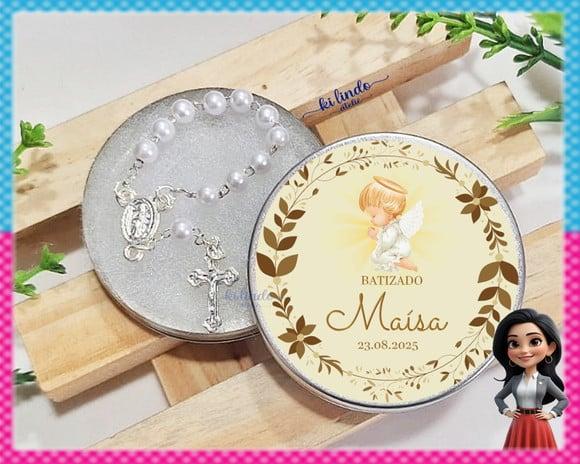 Lembrancinha de Batizado Mini Terço
