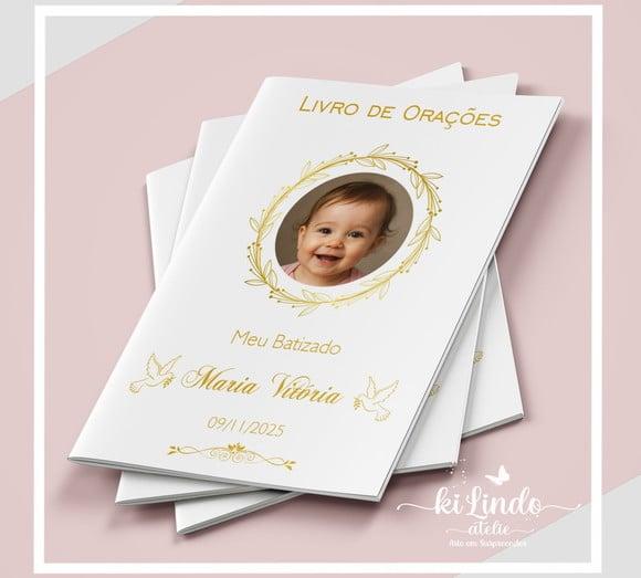 Mini Livro de Orações Lembrancinha de Batizado