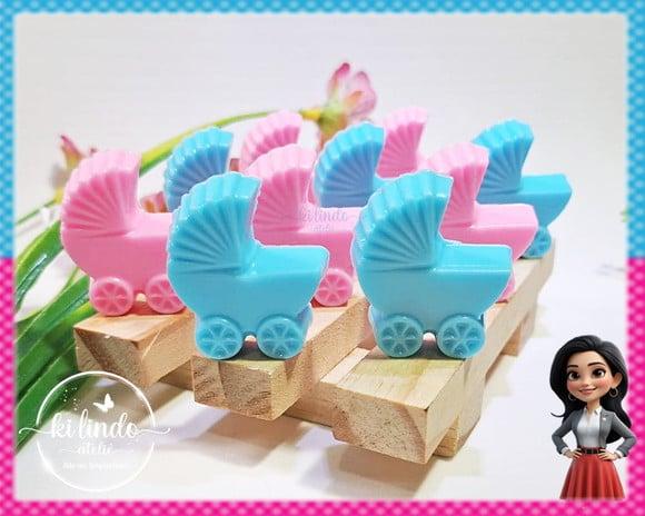 Mini Sabonete Carrinho de Bebê Chá Revelação