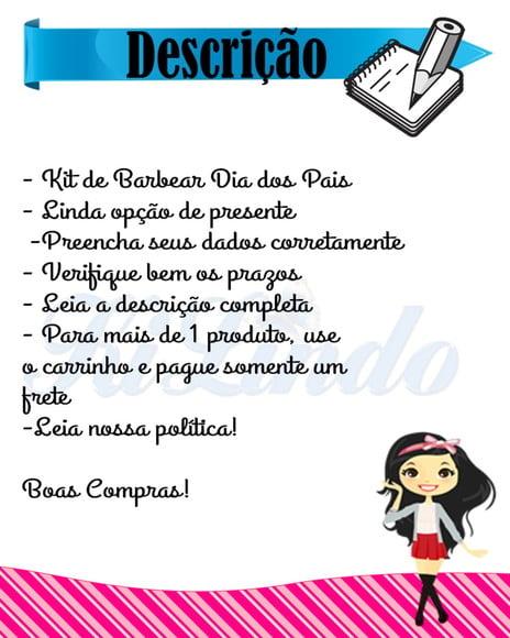 Kit Barbear Personalizado Dia dos Pais com Mensagem