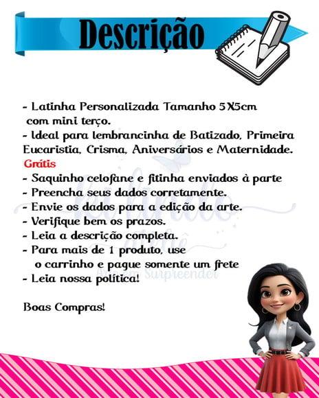 Lembrancinha de Batizado Mini Terço na Latinha