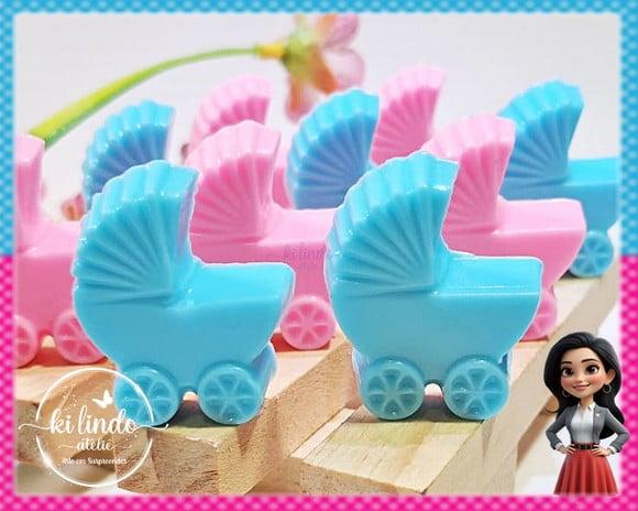 Mini Sabonete Carrinho de Bebê Chá Revelação