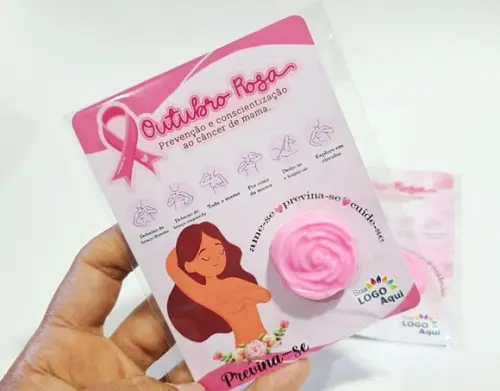 Cartão Outubro Rosa com Sabonete