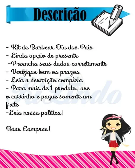 Kit Barbear Personalizado Dia dos Pais com Mensagem