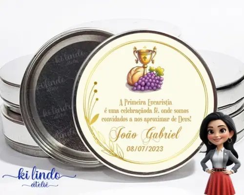 Latinha Personalizada Lembrancinha de Primeira Eucaristia