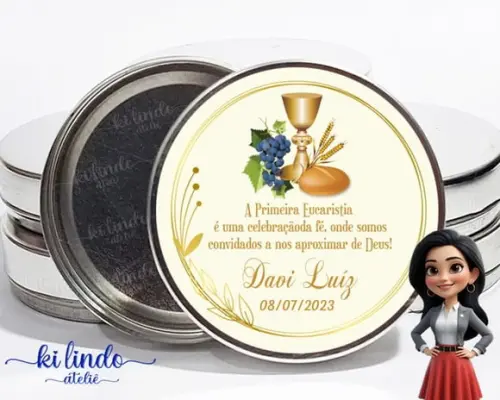 Latinha Personalizada Lembrancinha de Primeira Eucaristia