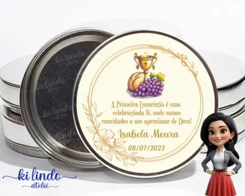 Latinha Personalizada Lembrancinha de Primeira Eucaristia