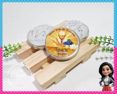 Lembrancinha de Batizado Mini Terço na Latinha