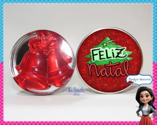 Lembrancinha de Natal Sabonete Sino na Latinha Morango