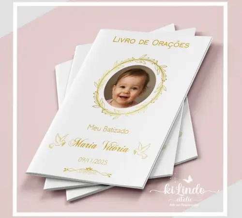 Mini Livro de Orações Lembrancinha de Batizado