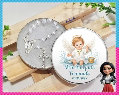 Mini Terço Lembrancinha de Batizado