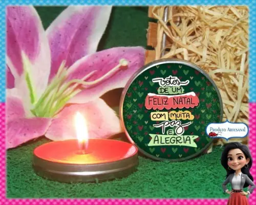 Vela na Latinha Lembrancinha de Natal