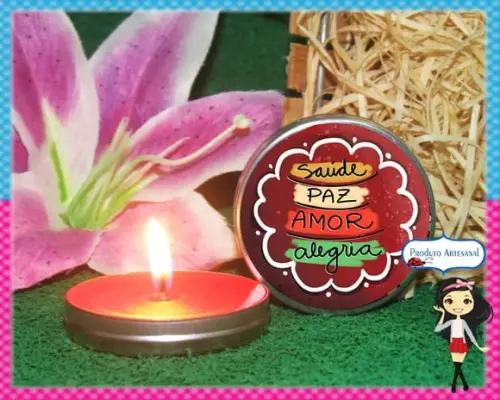 Vela na Latinha Lembrancinha de Natal