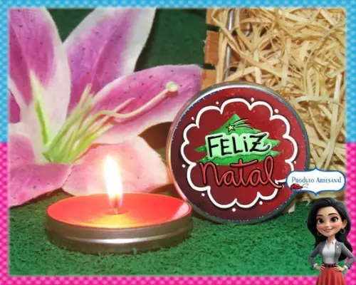 Vela na Latinha Lembrancinha de Natal