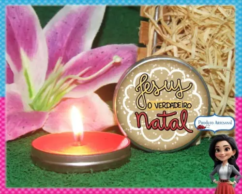 Vela na Latinha Lembrancinha de Natal