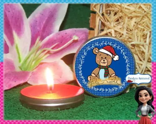 Vela na Latinha Lembrancinha de Natal